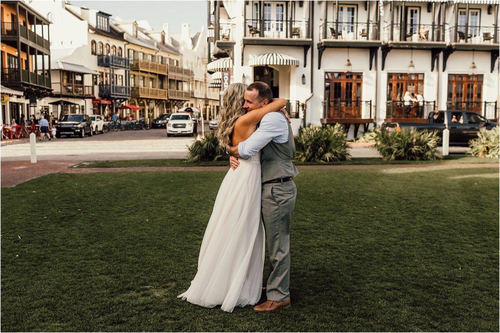 Rosemary Beach Wedding First Look Moment Photo