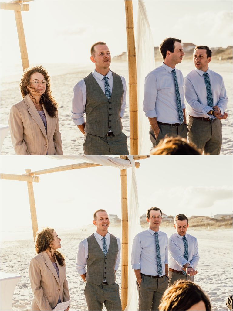 Inlet Beach Intimate Wedding Groom First Look Photo
