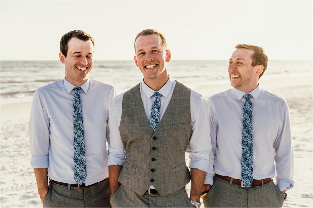 Inlet Beach Intimate Wedding Groomsmen Photo
