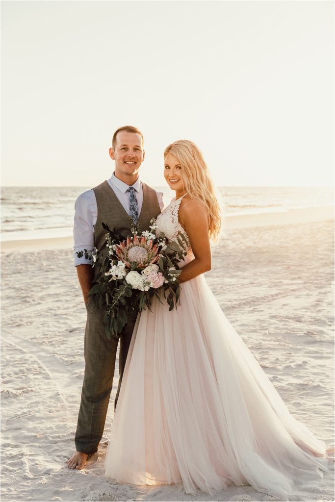 Inlet Beach Intimate Wedding Bride and Groom Photo