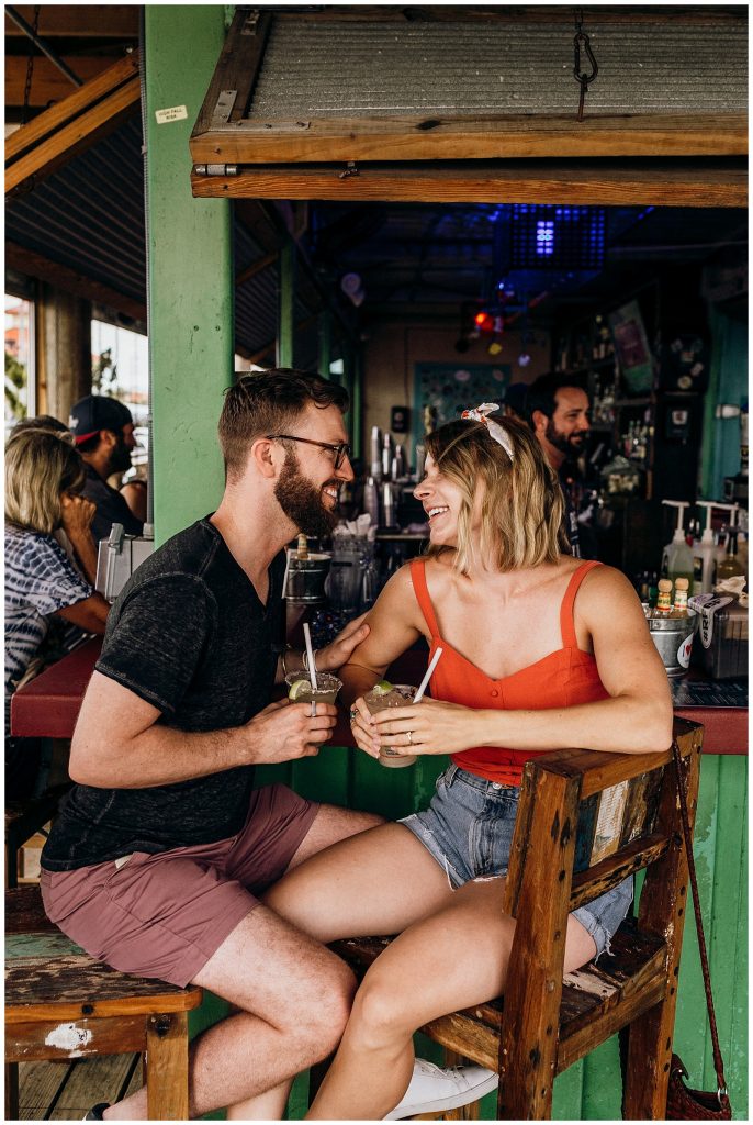 Pensacola Beach Red Fish Blue Fish Engagement Session Photos