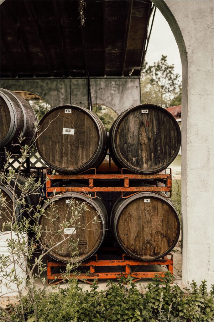 Pensacola Engagement Session Wine Barrel Photos