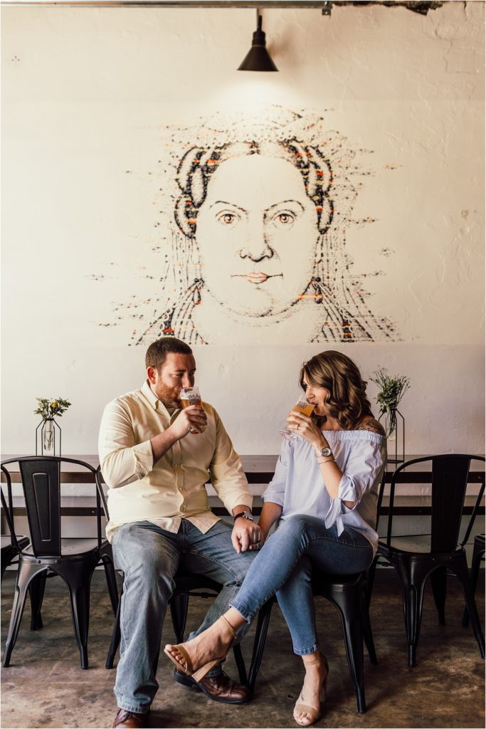 Pensacola Engagement Session Downtown Drinks Photos