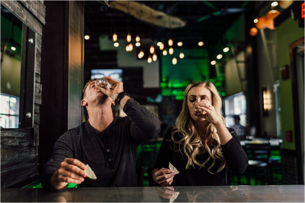 Pensacola Engagement Session Tequila Shot Photos