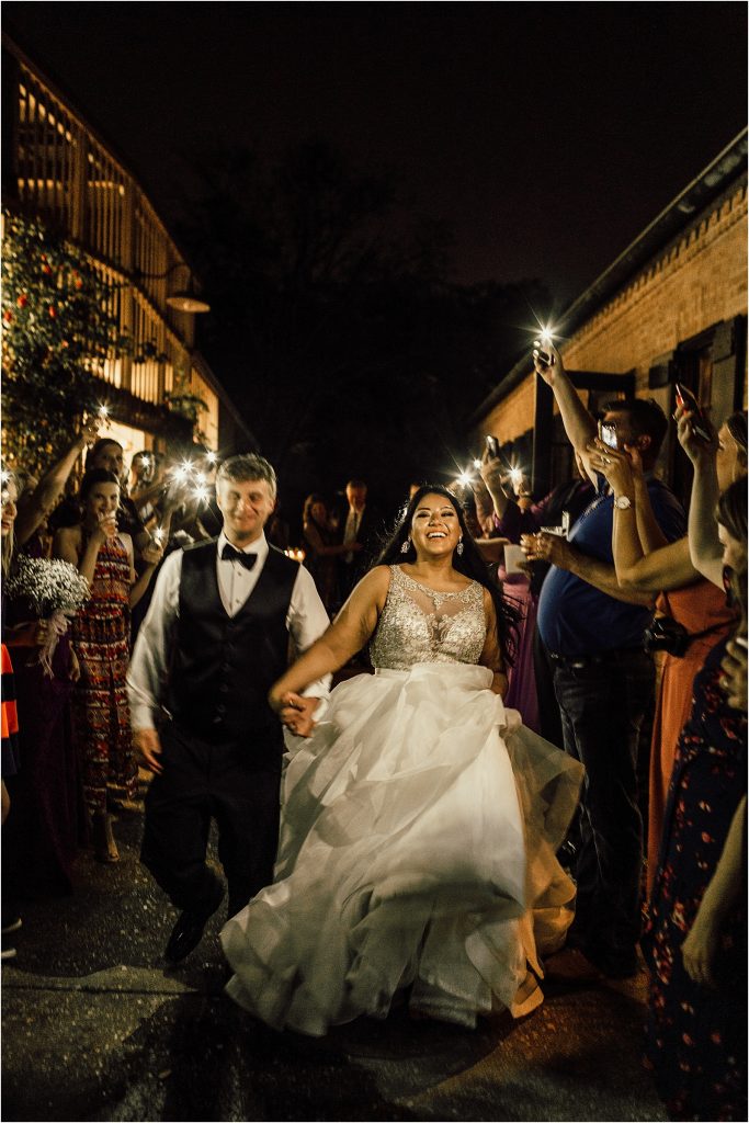 City Park New Orleans Wedding Cell Phone Light Exit Photos