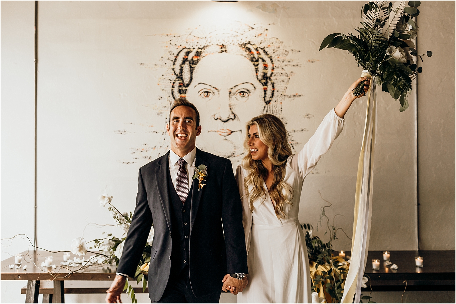 Perfect Plain Boho Wedding Inspiration Downtown Pensacola Wedding Bride and Groom Walking Down The Aisle Photos